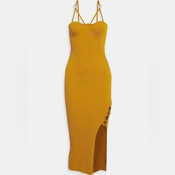 Nicholas Dresses | Ntw Marigold Yellow Nicholas Jules Ribbed Knit Midi Dress | Color: Gold/Yellow | Size: L | Lili333infinity's Closet Nicholas Dresses | Ntw Marigold Yellow Nicholas Jules Ribbed Knit Midi Dress | Color: Gold/Yellow | Size: L | Lili333infinity's Closet